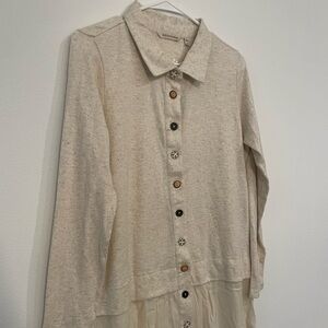 Soft Surroundings Button Up Sweater with Artsy Unique Buttons NWT